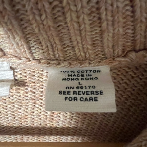 Anthropologie Moth Camel Collared Polo Sweater Large 100% Cotton - Picture 2 of 6